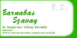 barnabas szavay business card
