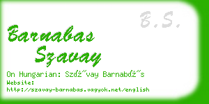 barnabas szavay business card